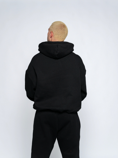 SIGNATURE BASIC ZIP-UP HOODIE - BLACK