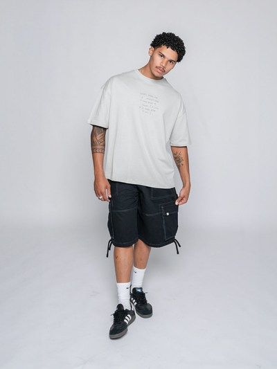 WASHED CARGO SHORTS - BLACK