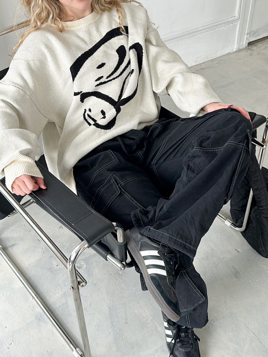 WASHED CARGO PANTS - BLACK