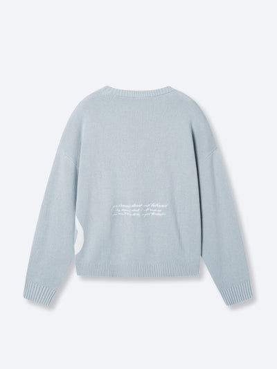 SMILEY LOGO KNIT - MUTED BLUE