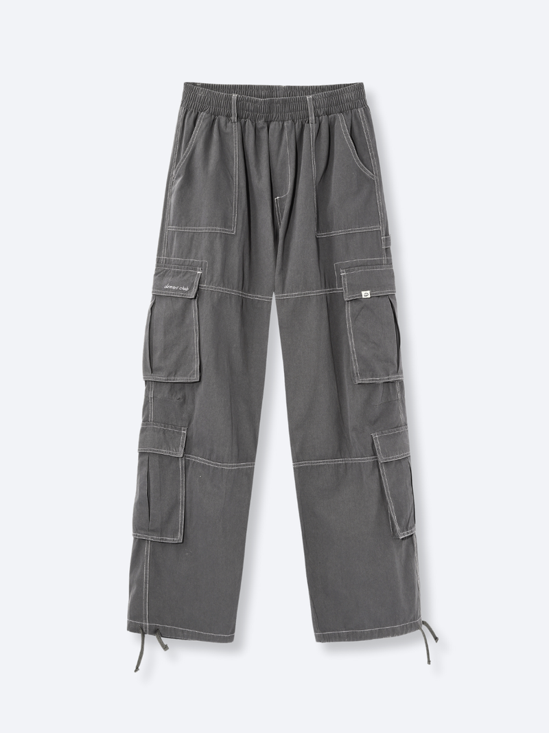 WASHED CARGO PANTS - CONTRAST GREY