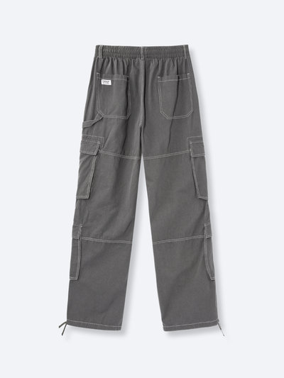 WASHED CARGO PANTS - CONTRAST GREY