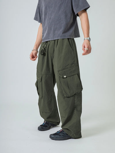 BAGGY CARGO PANTS - ARMY GREEN