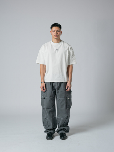 WASHED CARGO PANTS - CONTRAST GREY