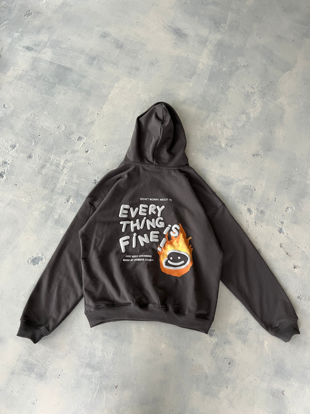 EVERYTHING IS FINE HOODIE - CHARCOAL