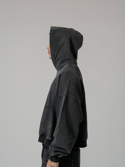 ESSENTIAL BOXY HOODIE - VINTAGE BLACK