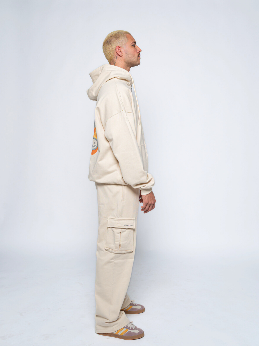 FRENCH TERRY CARGO SWEATPANTS - CREAM