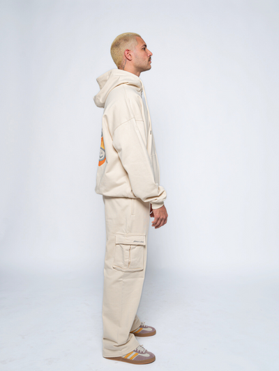 FRENCH TERRY CARGO SWEATPANTS - CREAM