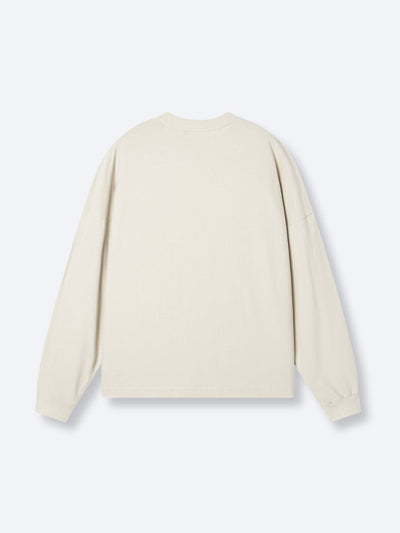 SMILEY LOGO LONG SLEEVE TEE - LIGHT ALMOND