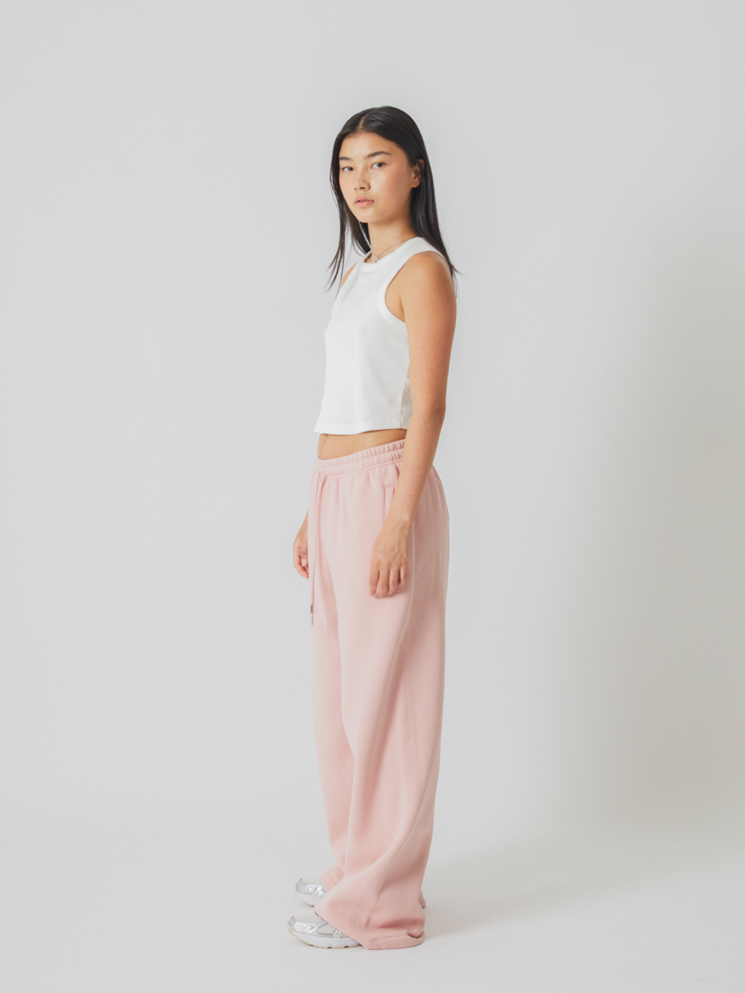 SIGNATURE BASIC STRAIGHT LEG SWEATPANTS - MUTED PINK