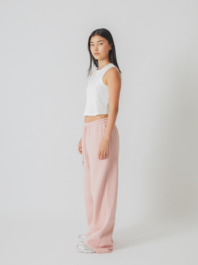 SIGNATURE BASIC STRAIGHT LEG SWEATPANTS - MUTED PINK