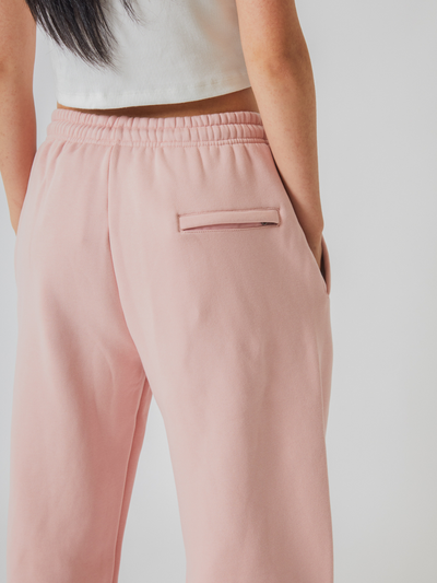 SIGNATURE BASIC STRAIGHT LEG SWEATPANTS - MUTED PINK