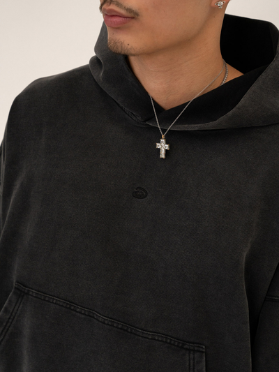 ESSENTIAL BOXY HOODIE - VINTAGE BLACK