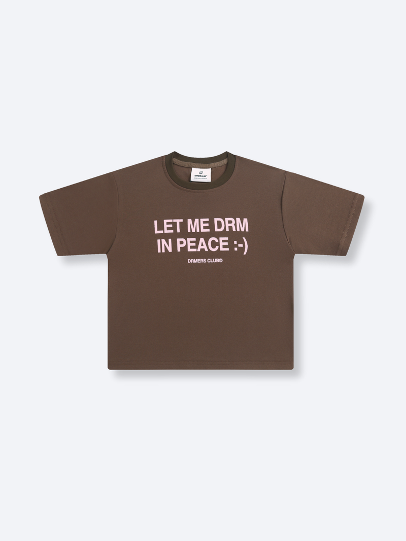 LET ME DRM IN PEACE BABY TEE - CHOCOLATE