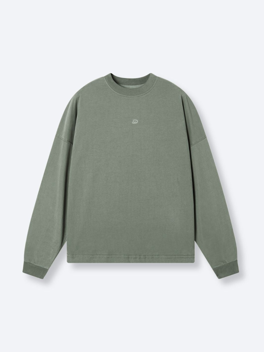 SMILEY LOGO LONG SLEEVE TEE - FADED GREEN