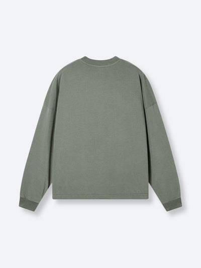 SMILEY LOGO LONG SLEEVE TEE - FADED GREEN