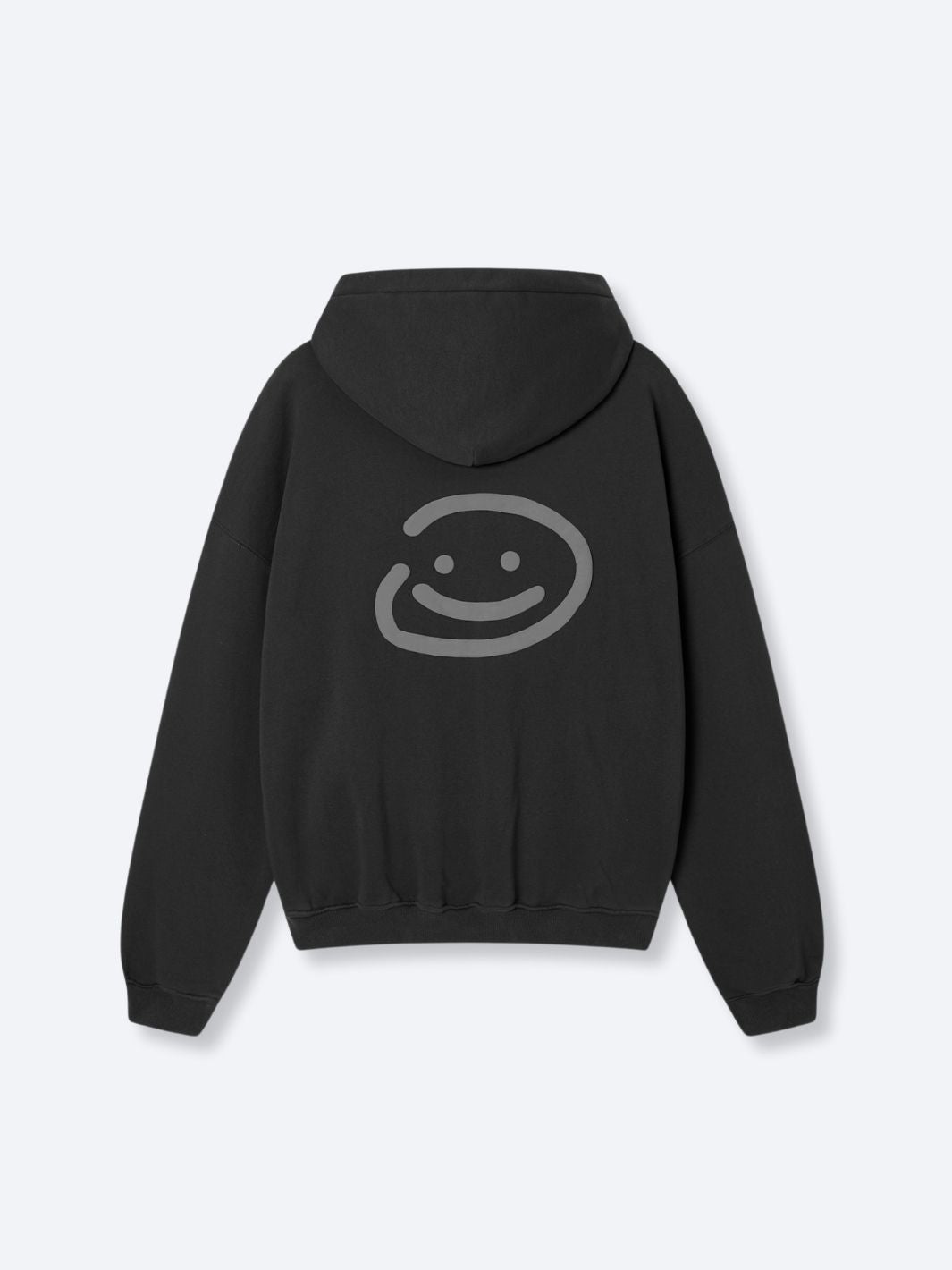 SMILEY LOGO HOODIE - FADED BLACK