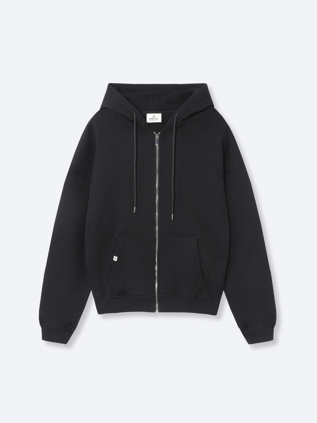 SIGNATURE BASIC ZIP-UP HOODIE - BLACK