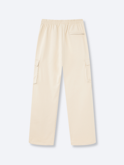 FRENCH TERRY CARGO SWEATPANTS - CREAM