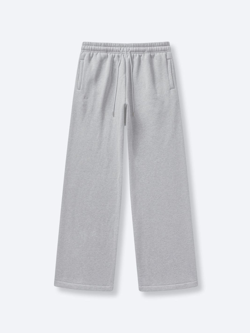 SIGNATURE BASIC STRAIGHT LEG SWEATPANTS - HEATHER GREY