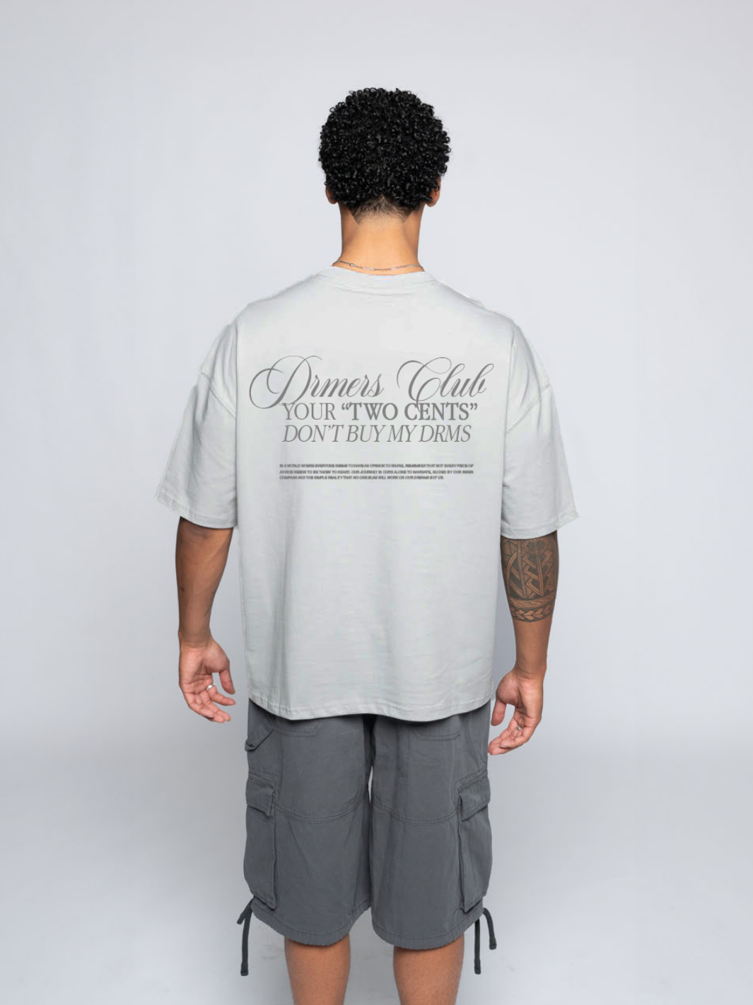 TWO CENTS TEE - LIGHT GREY