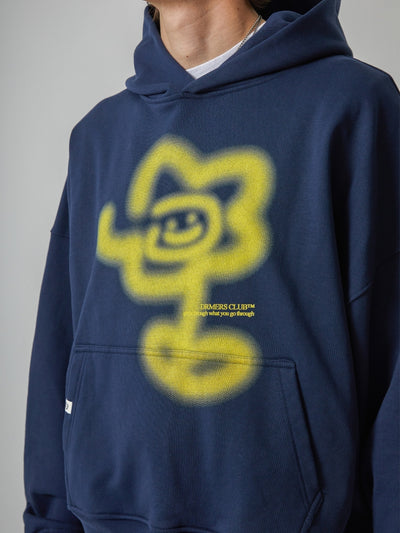 GRAFFITI FLOWER HOODIE - MIDNIGHT BLUE