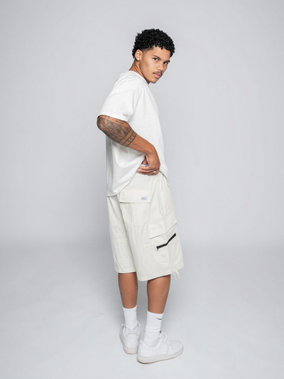 PARACHUTE CARGO SHORTS - OFF WHITE