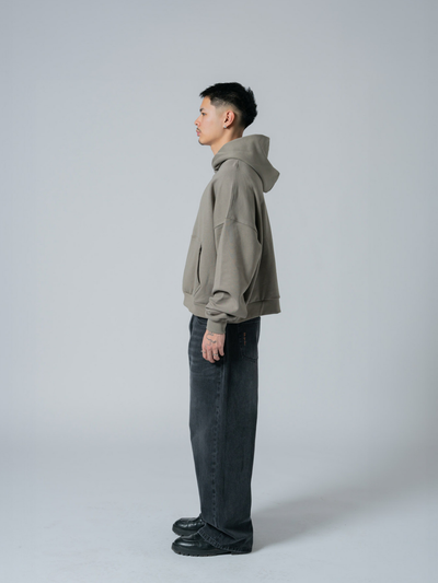 ESSENTIAL BOXY HOODIE - CLAY