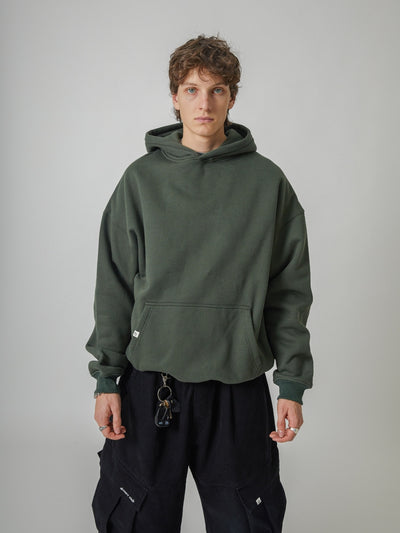 SIGNATURE BASIC HOODIE - MOSS GREEN