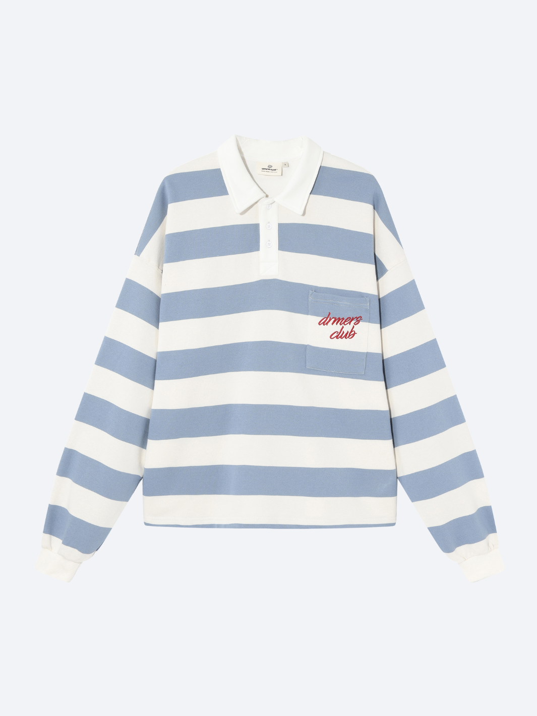 VINTAGE STRIPED POLO SHIRT - SKY BLUE