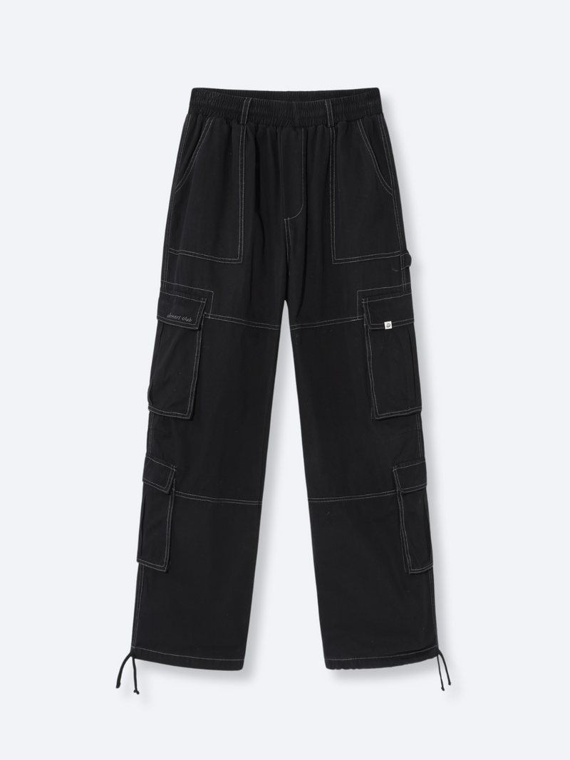 WASHED CARGO PANTS - BLACK