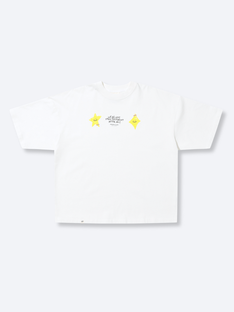 STARS BOXY TEE - WHITE