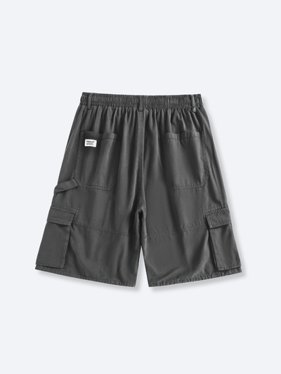 WASHED CARGO SHORTS - GREY