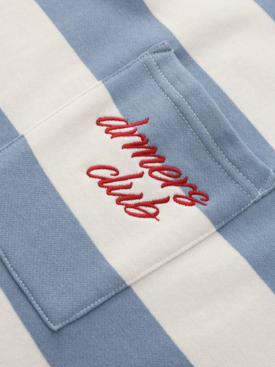 VINTAGE STRIPED POLO SHIRT - SKY BLUE