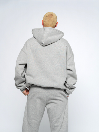 SIGNATURE BASIC HOODIE - HEATHER GREY