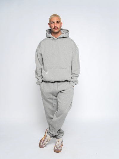 SIGNATURE BASIC HOODIE - HEATHER GREY