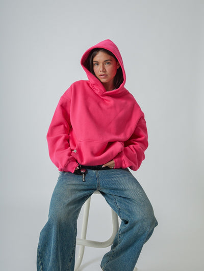 SIGNATURE BASIC HOODIE - HOT PINK