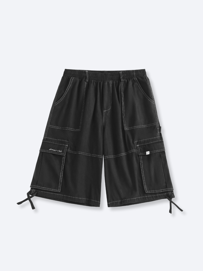 WASHED CARGO SHORTS - BLACK