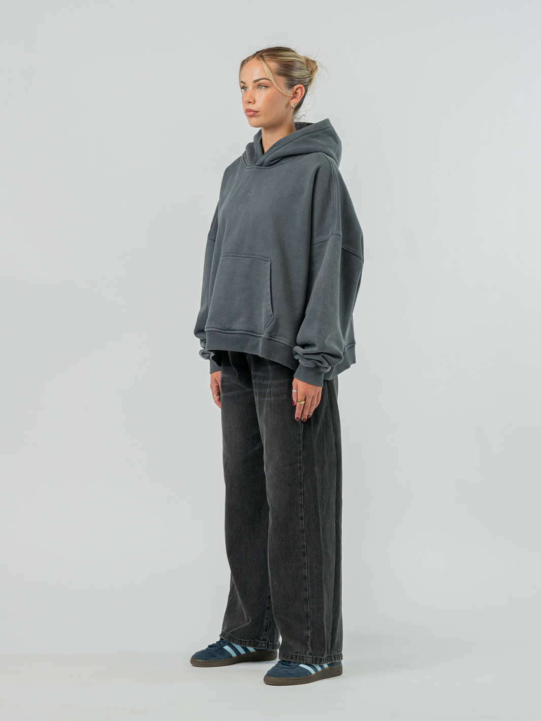 VINTAGE BOXY HOODIE - ASH SLATE