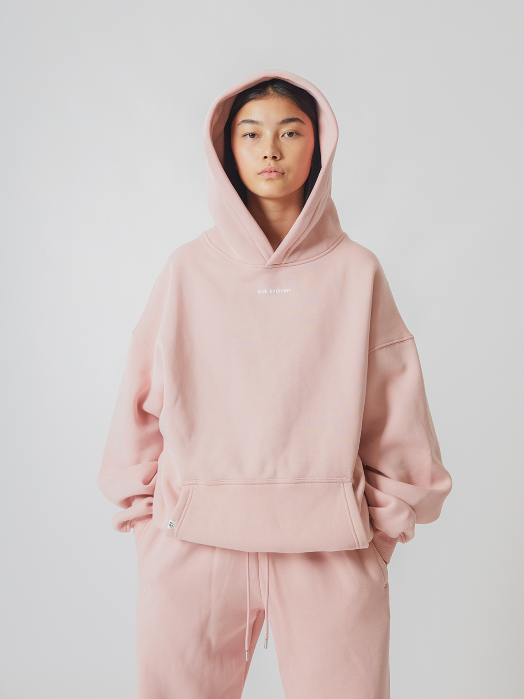 SMILEY LOGO HOODIE - MUTED PINK