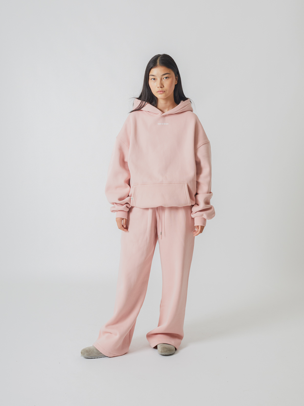 SMILEY LOGO HOODIE - MUTED PINK