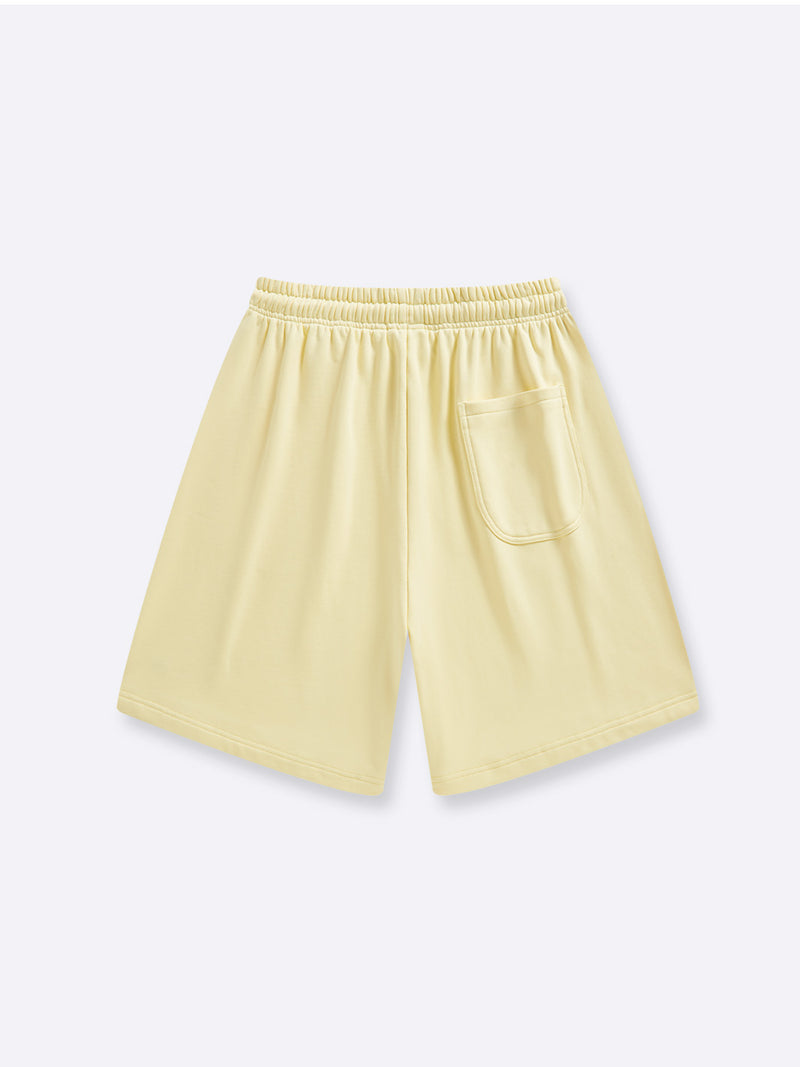 RELAXED TERRY SWEAT SHORTS - SUNSHINE