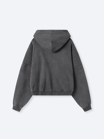 VINTAGE BOXY HOODIE - WASHED BLACK