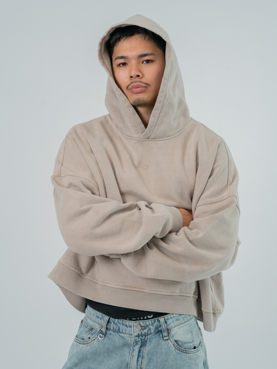 VINTAGE BOXY HOODIE - WASHED SAND