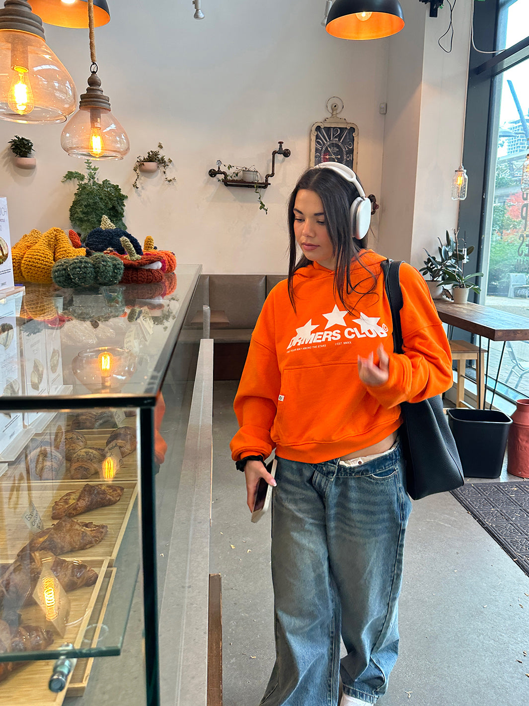 TRIPLE STAR BOXY HOODIE - ORANGE