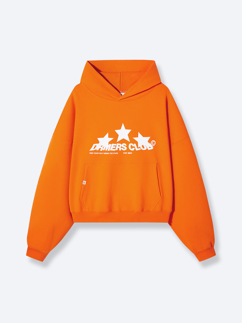 TRIPLE STAR BOXY HOODIE - ORANGE