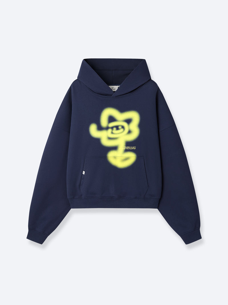 GRAFFITI FLOWER HOODIE - MIDNIGHT BLUE