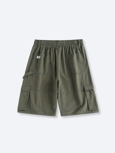 WASHED CARGO SHORTS - ARMY GREEN