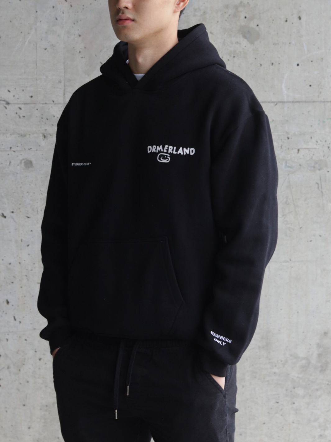 THANKS FOR BEING HERE HOODIE - BLACK