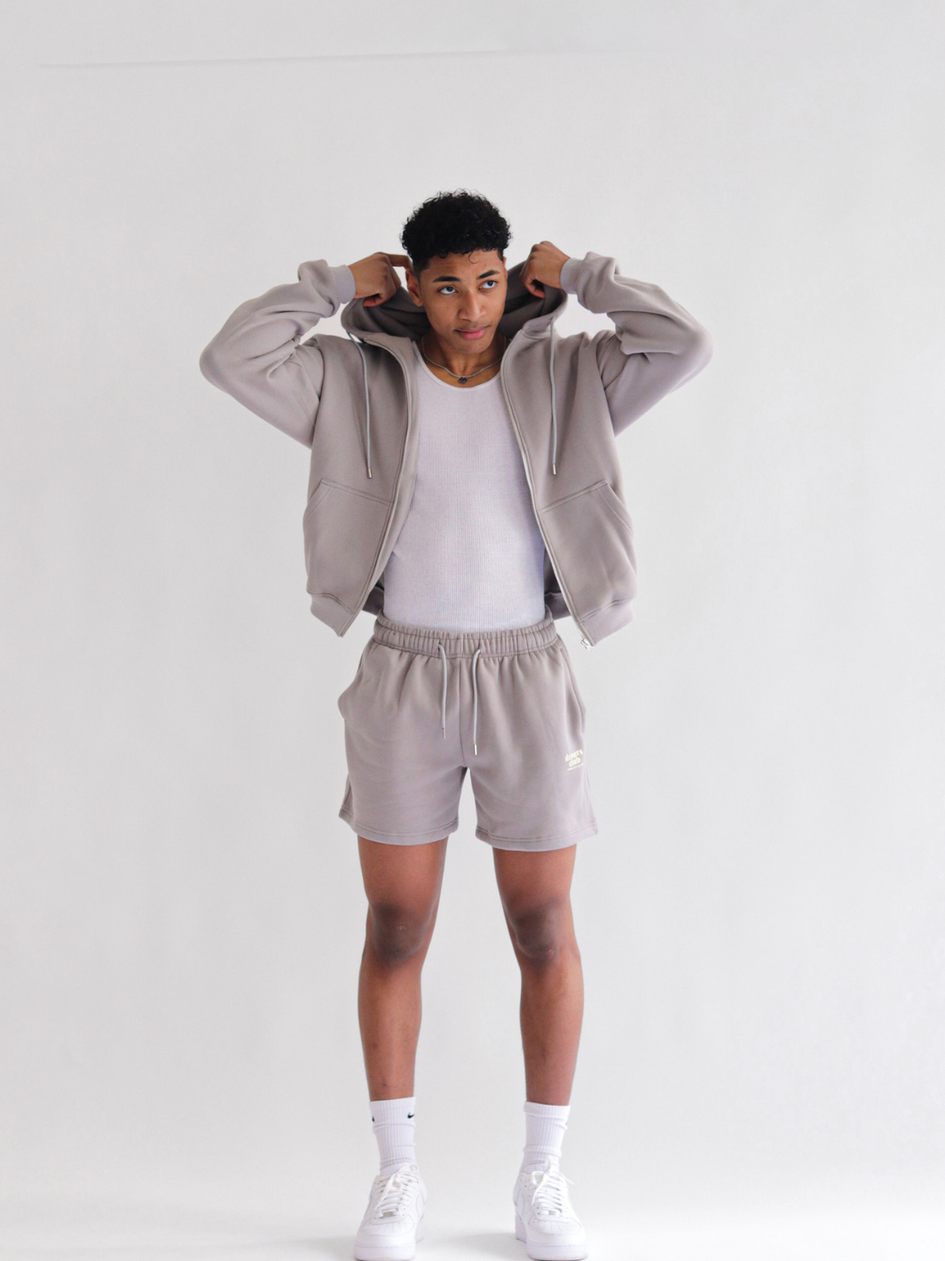 "TO WHOM IT MAY CONCERN" 2.0 ZIP-UP HOODIE - STONE GREY